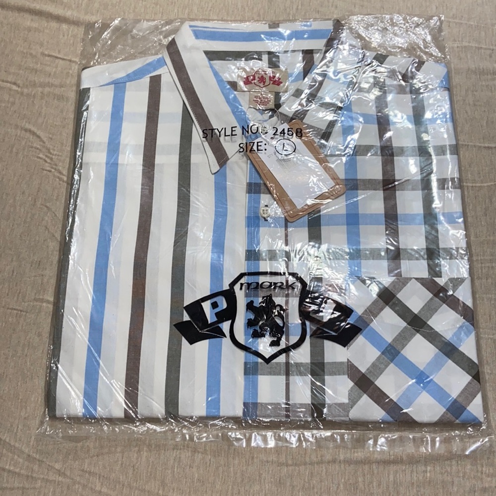 Pj mark plaid shirt, size: large